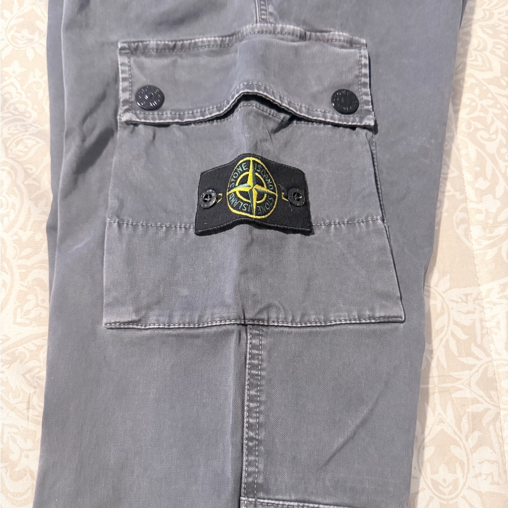 Stone Island Gray Cargo Trousers